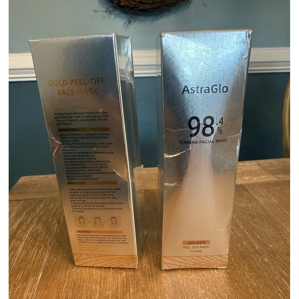 AstraGlo 98.4% Gold Peel-Off Face Mask 80g for Clogged Pores, All Skin